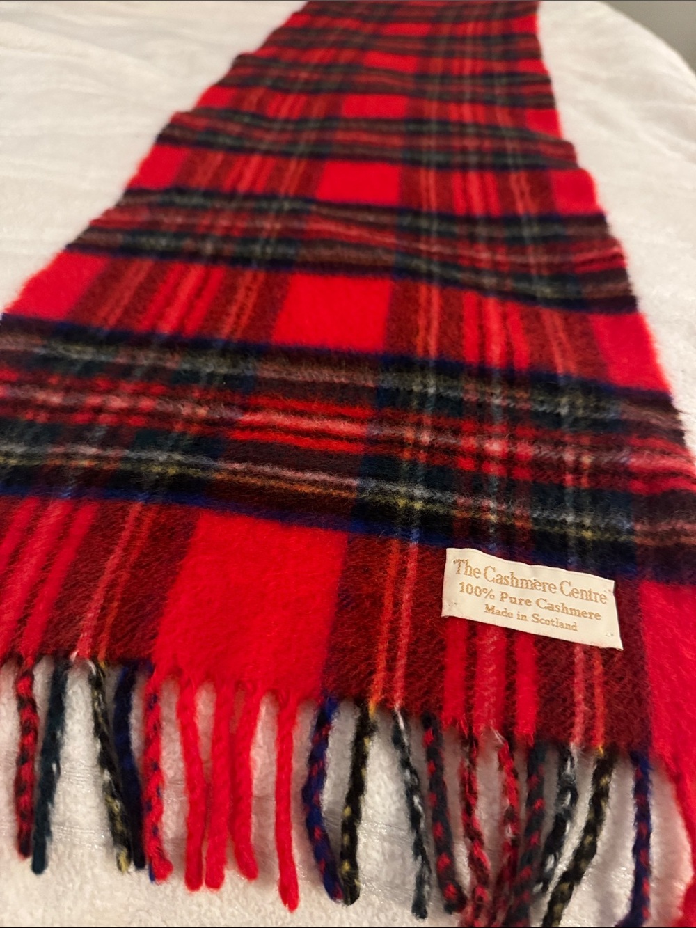 The Cashmere Centre Classic Red Tartan Plaid Scarf
